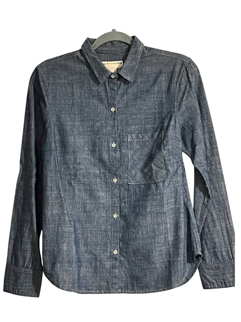 Rag and Bone women’s blue chambray button down long sleeve shirt Classic Sz XS